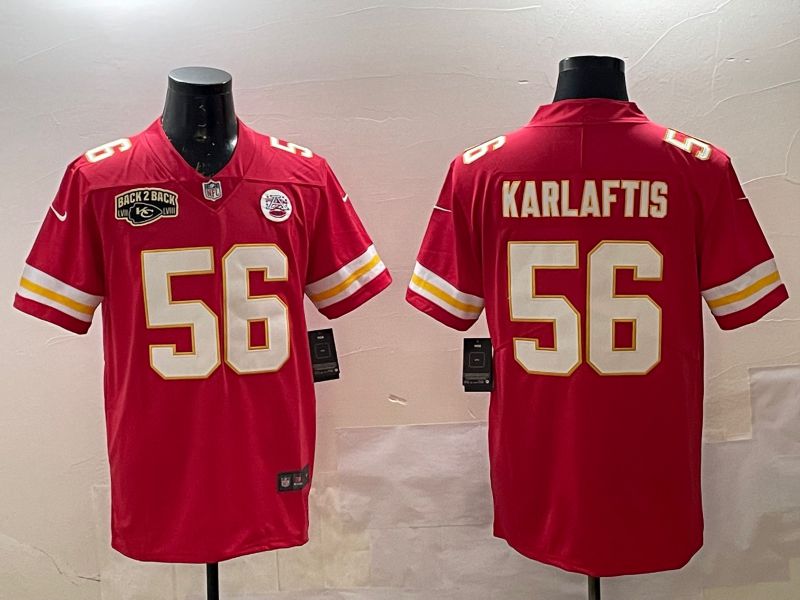Men Kansas City Chiefs 56 Karlaftis Red Second generations Nike 2025 Vapor Limited NFL Jersey style 2